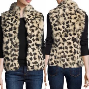 * NWOT Authentic P. Luca Leopard-Print Fur Vest